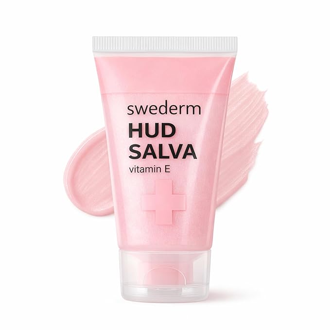 swederm Hudsalva 1.69 Oz - Healing Ointment with Vitamin E - Foot and Hand Cream for Women - Full Body Moisturizer for Dry Skin - Quickly Absorbing - Made in Sweden - Pink