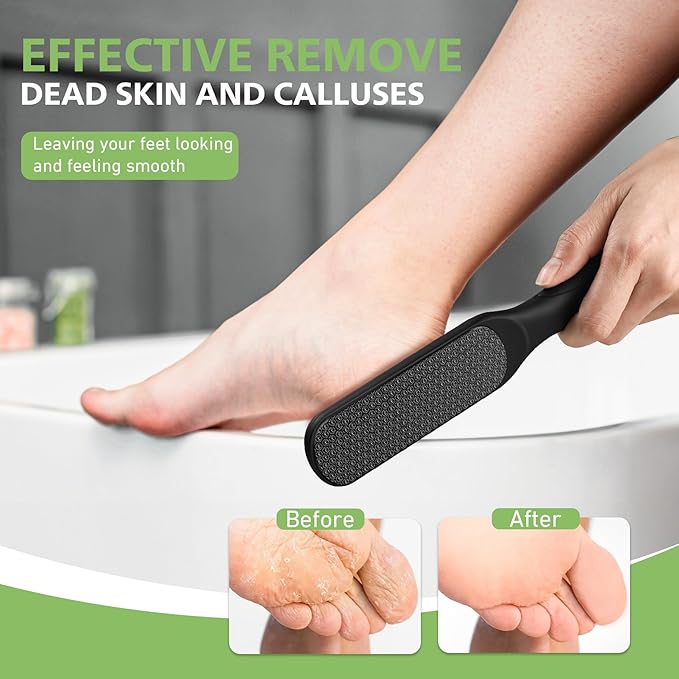 BALUCA Hard Skin Remover Nano Glass Foot File - Foot Callus Remover, Durable Foot Scrubber, Dead Skin Remover, Hygienic Pedicure Tool, Long Lasting Foot Buffer, Soft Smooth Feet, Black