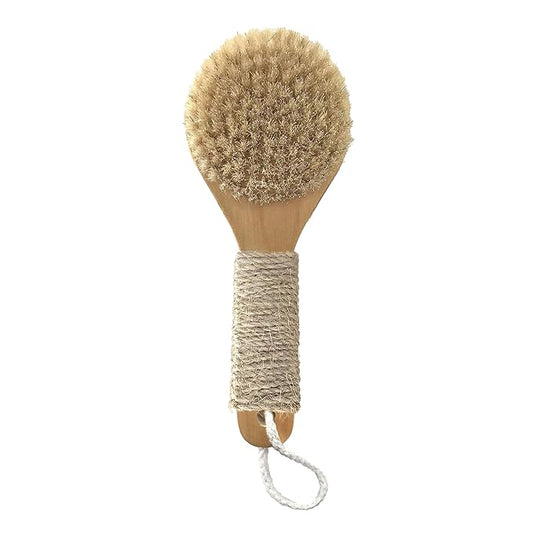 Esker Dry Brush: Skin Exfoliating Full Body Brush for Better Circulation and Energy Flow, Made with Natural Tree Wood, Perfect for Bathing or Shower Routine