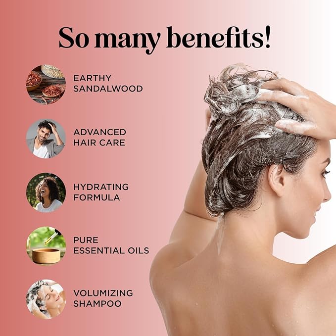 Folimax Biotin Shampoo for Thinning Hair - Volumizing Biotin Shampoo for Men & Women's Fine and Thin Hair with Zinc & Rosemary Oil - Color Safe Vegan Sulfate Silicone & Paraben Free (Sandalwood Scent)