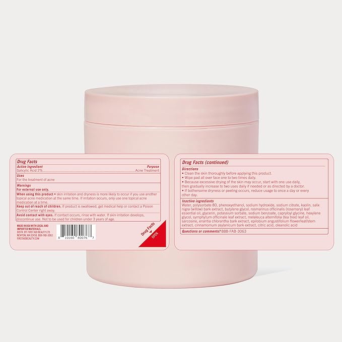 First Aid Beauty Acne Pads for Face - Maximum Strength Acne Treatment - 2% Salicylic Acid Pads Treat Without Drying, (60-ct)