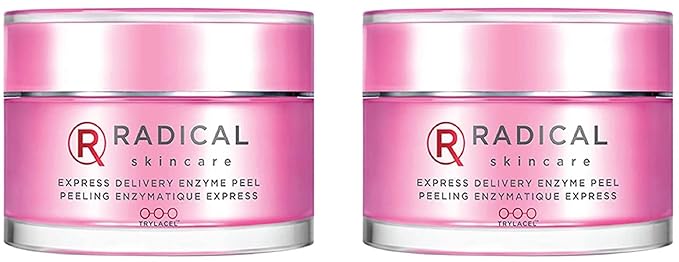 Radical Skincare Express Delivery Facial Enzyme Peel Mask Cleanser Exfoliator - Reveal Smooth, Supple, Polished Skin In Minutes | Paraben & Cruelty Free | Clinically Proven Results (1.7 oz, 2 Pack)
