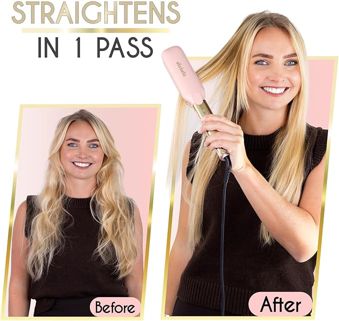 ELLA BELLA® Titanium Flat Iron Hair Straightener (with Infrared) • Professional Straightening Iron • Digital Display to Accurately Control Temperature • As Featured in Good Housekeeping