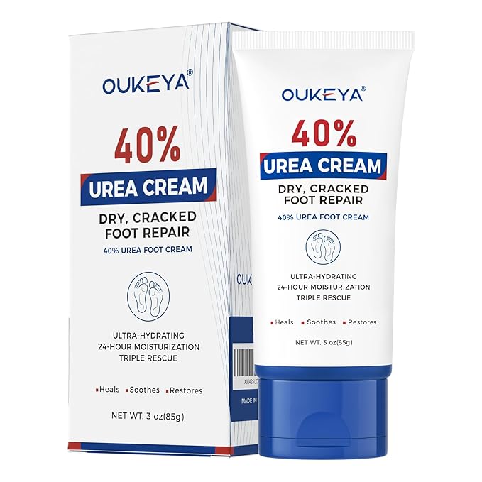 OUKEYA Urea Cream 40 Percent Tube 3 Oz, Foot & Hand Cream for Dry Cracked, 40 per Urea Lotion for Feet Maximum Strength