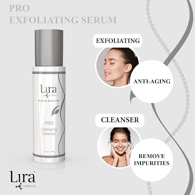 Lira Clinical- PRO Exfoliating Cleanser with Salicylic Acid for Acne Prone or Aging Skin (6 Ounce)