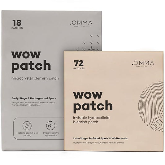OMMA 144 Patches Pimple Patches for Face and 36 Microdart Acne Patch Bundle