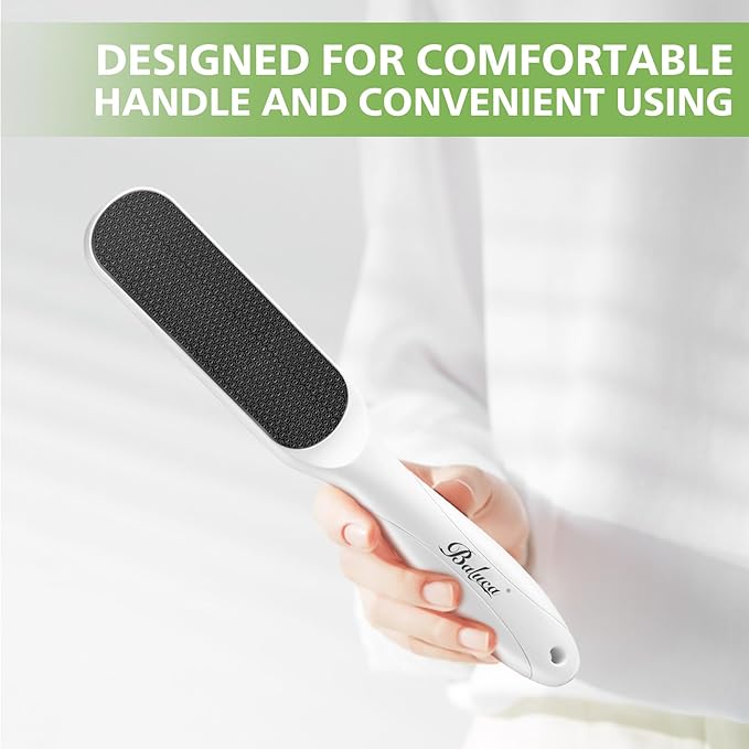 BALUCA Hard Skin Remover Nano Glass Foot File - Foot Callus Remover, Durable Foot Scrubber, Dead Skin Remover, Hygienic Pedicure Tool, Long Lasting Foot Buffer, Soft Smooth Feet, White