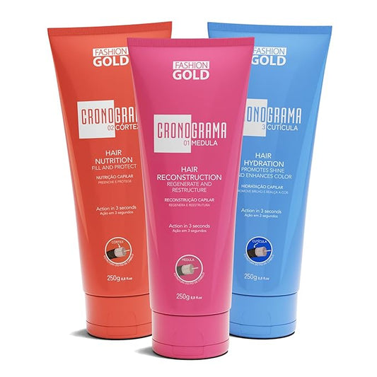 CRONOGRAMA CAPILAR, 3-SECOND HAIR FIX, Hair Mask for Damaged Hair, Deep Conditioning Hair Mask, Tratamiento para Cabello Seco y Maltratado, Deep Conditioner for Dry Damaged Hair, Frizz-Free