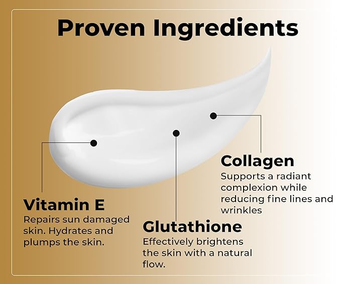 Skin Brightening Lotion | Glutathione cream, Collagen, Vitamin E, Dark Spots, Fine Lines & Wrinkles, Even SkinTone, brightening lotion for body, 16.9 Fl Oz Bottle