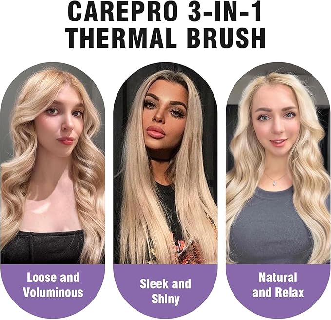 zavarea Thermal Brush, 1.5 Inch Heated Round Brush for Blowout Look, Hot Styler with 800M Negative Ions & Ceramic for Less Damage & Frizz, Boosts Shine & Easy to Use, Dual Voltage, Valoran Purple