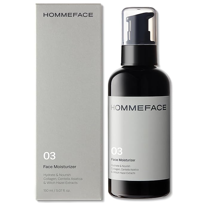 HommeFace Men’s Daily Face Moisturizer, 5.07 fl. oz. - Hydrating & Nourishing Facial Lotion - Korean Skincare Technology with Collagen, Witch Hazel & Cica Extracts