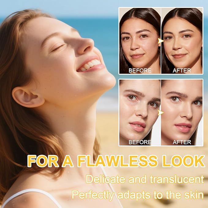 Mineral Sunscreen Setting Powder, SPF 35 Brush Sunscreen Powder for Face & Scalp, Long Lasting Lightweight Breathable, Oil Control Natural Matte Finish (#04 Pink Complexion)