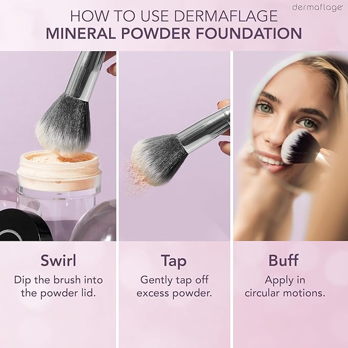 Dermaflage SPF Mineral Powder Sunscreen for Sensitive Skin, All Natural Sunscreen Powder, Broad Spectrum