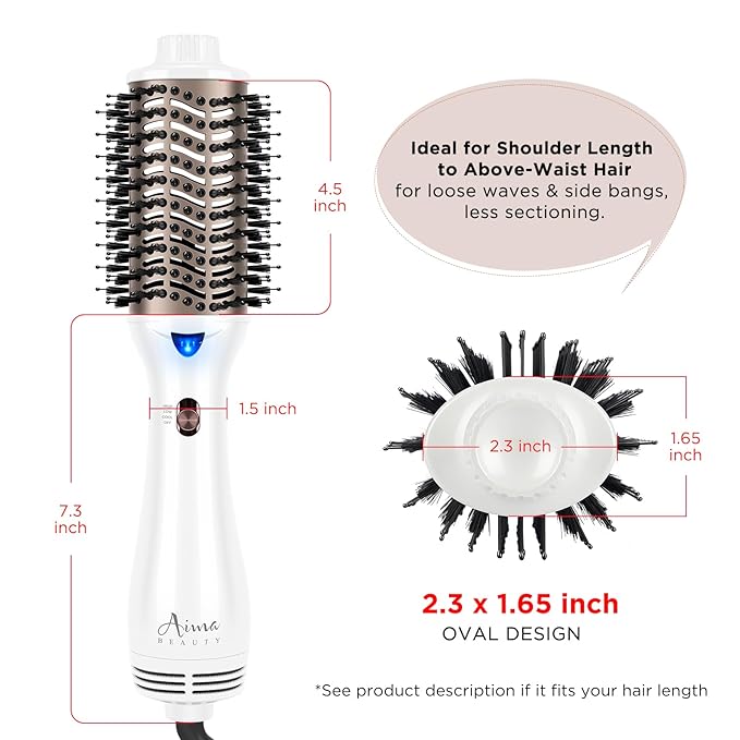 One Step Dryer & Volumizing Hot Air Brush, Blow Dryer, Ceramic Straightener, Curler & Hot Comb 4 in 1 Salon Ionic Hair Styling Tools, White