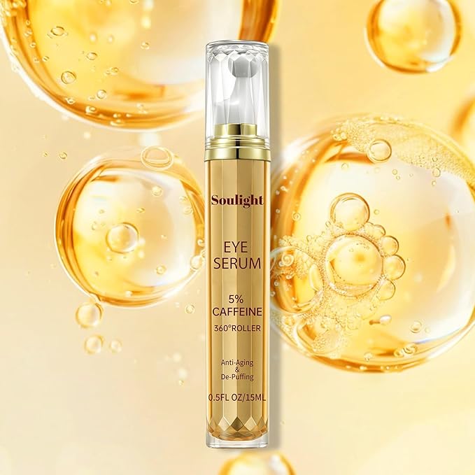 Eye Serum with 5% Caffeine, Retinol, Niacinamide & Hyaluronic Acid - Anti-Aging Treatment Balms for Dark Circles, Puffiness, Wrinkles & Bags - Under Eye Brightening & Firming Cream