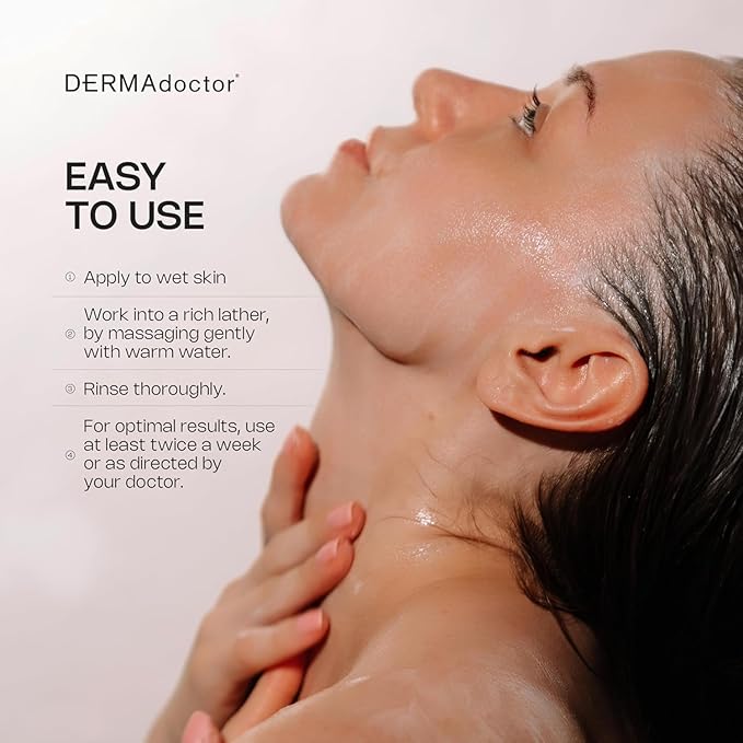 DERMAdoctor Seborrheic Dermatitis Face Wash – 2% Pyrithione Zinc Shampoo Dermatologist Formulated Dandruff Scalp Treatment – Pyrithione Zinc Face Wash and Body Cleanser for Sensitive Skin – 7.10 oz