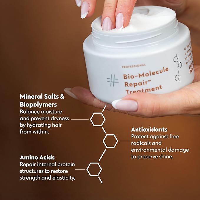 FOUR REASONS Bio-Molecule Repair Hair Mask for Damaged Hair – Hydrating & Deep Conditioning Hair Mask & Bond Repair Treatment for Dry, Frizzy, or Color Treated Hair – Vegan & Sulfate-Free, 10.1 Fl Oz