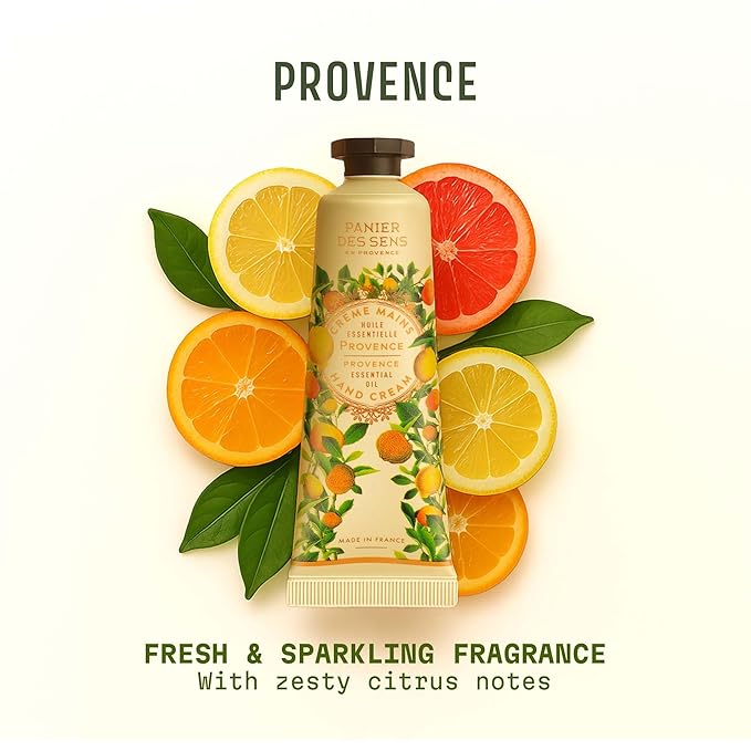 Panier des Sens - Small Hand Cream for Dry Cracked Hands - Provence Mini Hand Lotion for Dry Skin - With Shea Butter and Olive Oil - Hand Care 97% Natural Ingredients - Travel Size 1 floz