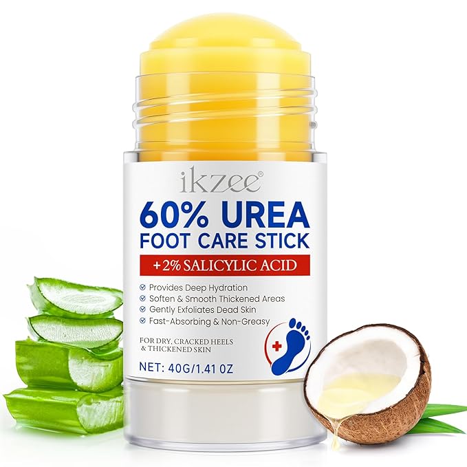 Urea Cream Stick 60% plus 2% Salicylic Acid, Urea Foot Cream for Dry Cracked Heels, Foot Lotion Stick for Rough Thick Dry & Cracked Skin, Maximum Strength Moisturizer,Softening Skin Moisturizer Lotion