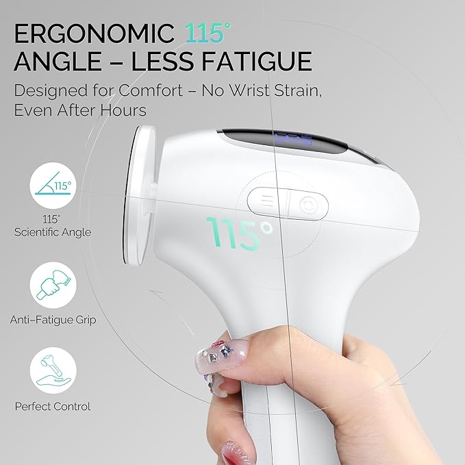 L'UGX Electric Foot Callus Removers –Powerful 8N·cm Torque Professional Pedicure Foot File, 3-Speed Settings, LCD Display, 60pcs Sandpaper Discs, Type-C Rechargeable, Ergonomic Handle-White