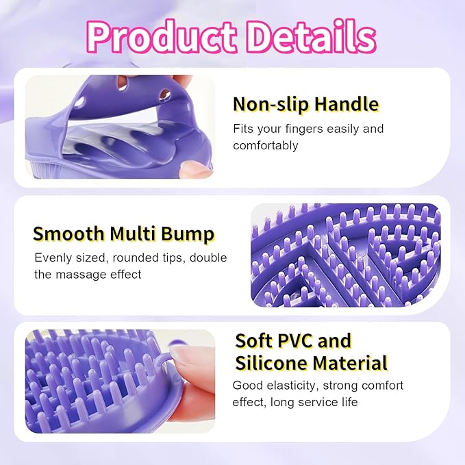 Massage Brush for Belly Body Relaxation Massage Comb Essential Oil Brush Body Scrubber Bath Body Brushes SPA Massager Device, Meridian Pressure Brush for Belly, Arms, Legs, Back (2 Pcs)