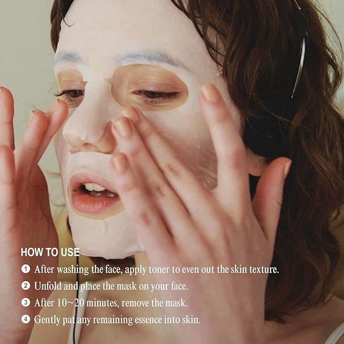 NUNIES Calming Sheet Mask – Korean Soothing Face Mask for Redness & Sensitive Skin | CICA, Allantoin & Panthenol | pH-Balanced | Alcohol-Free, Fragrance-Free, Colorant-Free | 5 Sheets