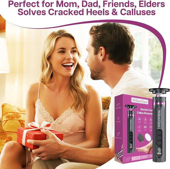 Professional Electric Foot Callus Remover, 9-Speed Cordless Foot File with Reusable Nano Glass Heads & Sandpaper for Dead Skin Removal and Smooth Feet