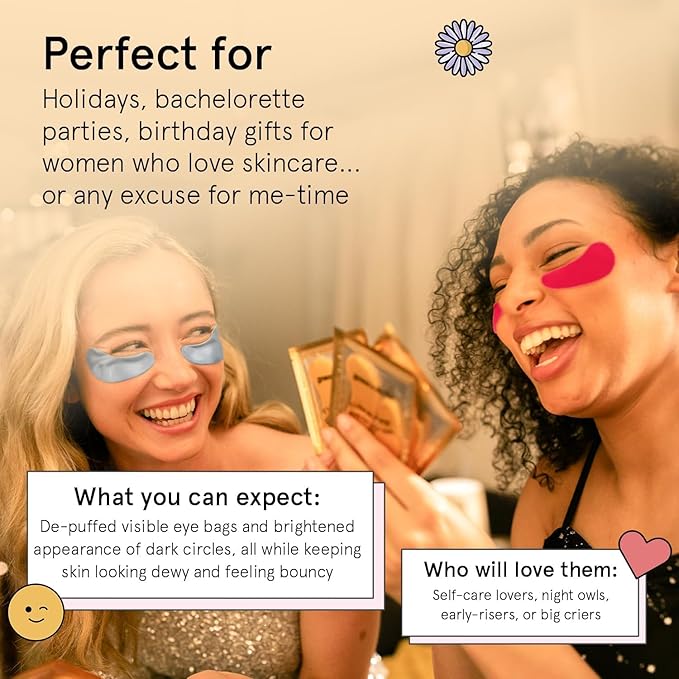 grace & stella Award Winning Under Eye Mask Reduce Dark Circles, Puffy Eyes, Undereye Bags, Wrinkles, Gel Under Eye Patches, Christmas Gifts Under 10 Dollars, Nurse Gifts, Vegan (6 Pairs, Blue)