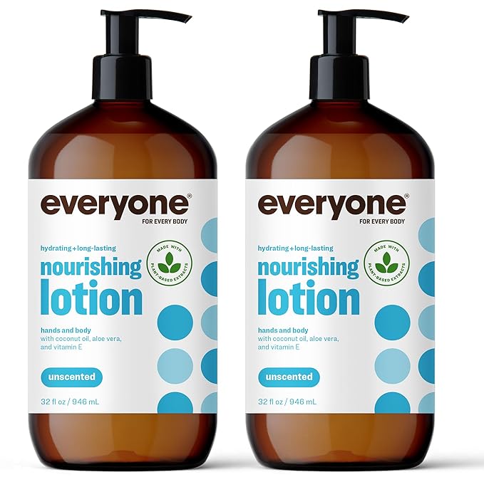Everyone 2-in-1 Lotion for Hands/Body, 32 ounce (Pack of 2) Unscented made for Men and Women