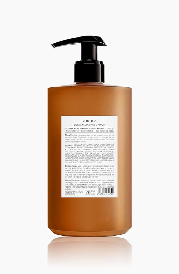 Biotin Ginger Anti-Thinning Shampoo - Helps Stop Loss for Stronger, Thicker, Longer Hair | Scalp-Nourishing, Deep Cleanse and Oil Control 15.2 FL OZ