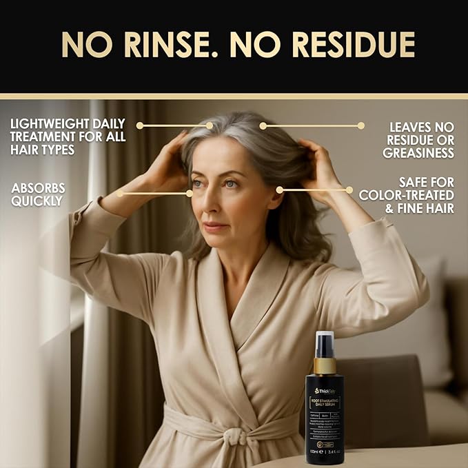 ThickTails Root Stimulating Leave-In Hair Serum – 3.4 fl.oz | Strengthens, Nourishes & Revitalises for Fuller-Looking Hair | Caffeine, Biotin & Peptides | Reduce Breakage & Thinning