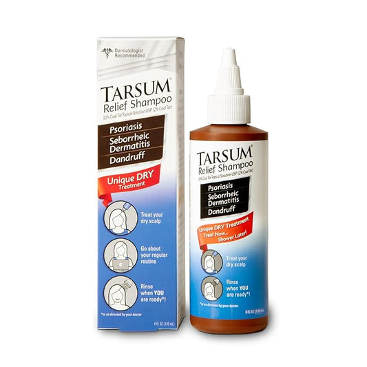Tarsum Extra Strength Psoriasis Shampoo - Coal Tar Shampoo and Conditioner for Scalp Psoriasis, Seborrheic Dermatitis, Severe Dandruff, & Eczema - Exfoliating Relief for Flaky, & Itchy Scalp (4 oz)