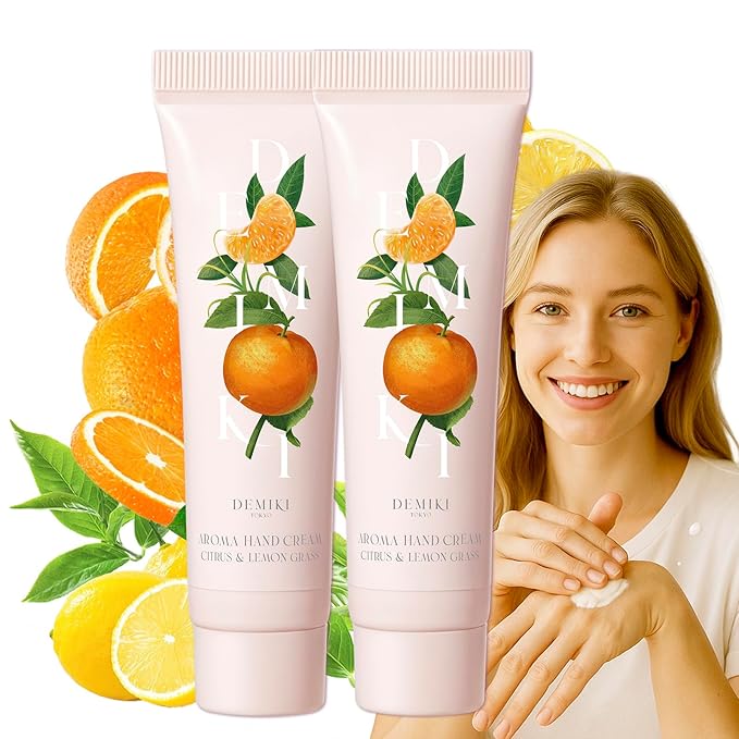 DEMIKI Shea Butter Hand Cream for Dry Cracked Hands,Japanese Skin Care Hand Lotion with Shea Butter, Coconut Oil, Hand Cream for Women,Travel Essentials,Travel Size 2pcs/50gx2/1.7fl.ozx2