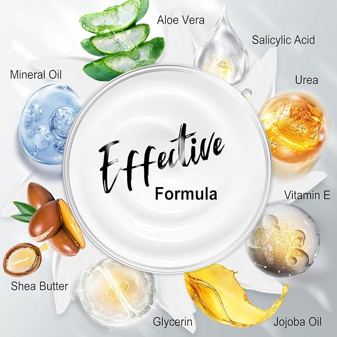 Ultra-Hydrating Urea Cream (Urea Conc. 40.67%), Foot Cream for Dry Cracked Heels and Feet, Pair with Moisturizing Heel Socks for Cracked Heel Treatment, Heel Socks Included (5.29 OZ/150g)