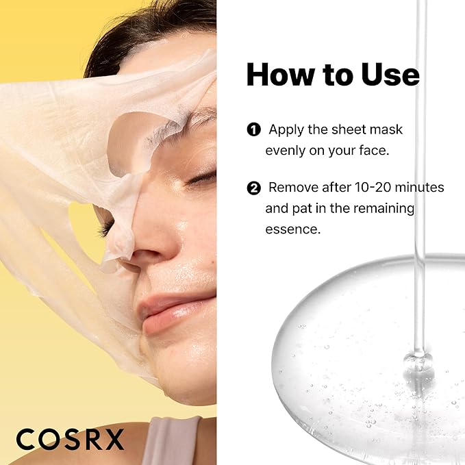 COSRX Snail Mucin Sheet Mask 10 EA with Snail Mucin Serum, Self Care, Face Masks for Dry, Sensitive Skin, Not Tested on Animals, No Parabens, No Sulfates, Korean Skin Care, Stocking Stuffers