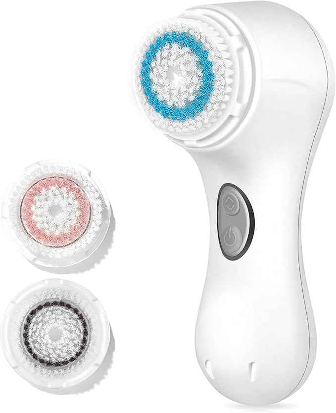 Microtree Electric Facial Cleansing Brush, Ultrasonic Vibrating Face Brush, 2 Speeds for Gentle Clean, Rechargeable Face Scrubber Exfoliator Waterproof Sonic Face Brushes for Cleansing