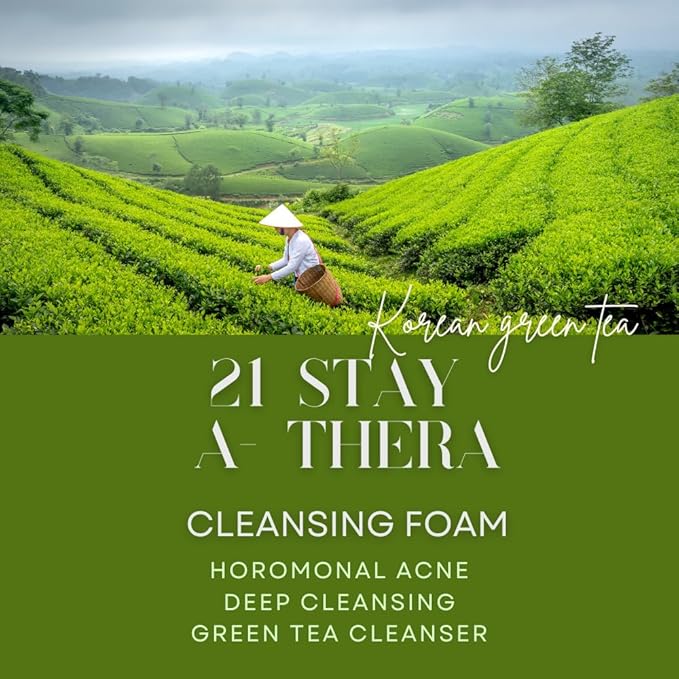 DR.ORACLE 21 Stay A-Thera Cleansing Foam – Tea Tree Oil & Salicylic Acid Cleanser for Hormonal Acne, Pore Deep Cleansing Foam, Korean Skin Care, Dermatologist Tested 3.38 fl oz