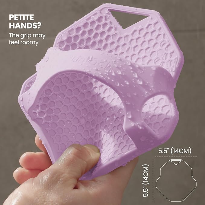 Silicone Shower Scrubber for Body – Exfoliating Loofah Alternative, Silver-Infused & Hygienic, Gentle for Sensitive Skin, Durable & Long-Lasting Body Scrubber for Women - Purple