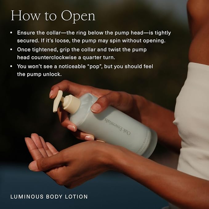 Oak Essentials Luminous Body Lotion | Hydrating Blue Tansy Body Lotion with Rose Oil, Turmeric, Shea Butter and Coconut Oil, 10.1 Fl Oz