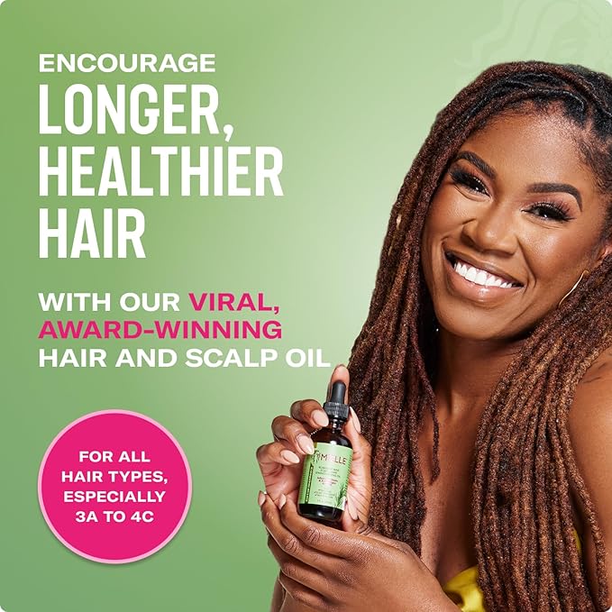 Mielle Organics Rosemary & Mint Hair Oil - Strengthening Biotin Oil Infused Frizzy & Damaged Hair Care - Split Ends & Dry Scalp Treatment to Support Longer, Healthier Strands, 2oz
