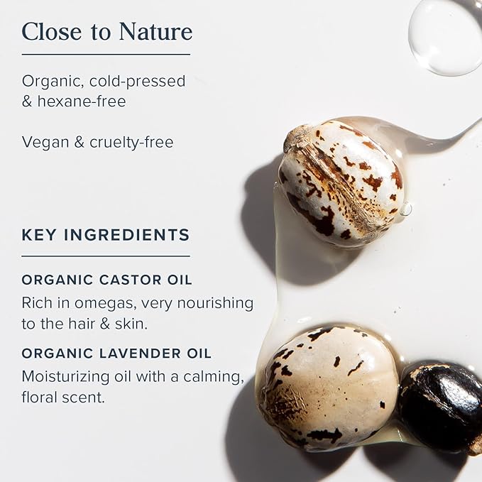 HERITAGE STORE Lavender Castor Oil Organic - Soothing Hair Treatment w/ Lavender Essential Oil - Hair Care, Skin Care, Castor Pack Wrap - Calming Scent, Vegan, Hexane Free, 60-Day Guarantee, 8oz