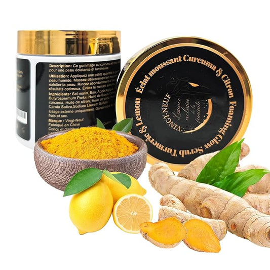 (29) Foaming Body Scrub Turmeric & Lemon – Glow Exfoliating Body Scrub - All Skin Types & Sensitive Skin –Natural Exfoliating Scrub with Oils Revitalization & Brightened (280g)