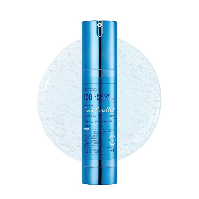 VT COSMETICS Hydrop Reedle Shot 100 Serum with Hyaluronic Acid & Hydrating Exosome Microneedling Formula, Korean Skin Booster, 1.69 fl oz(50ml)
