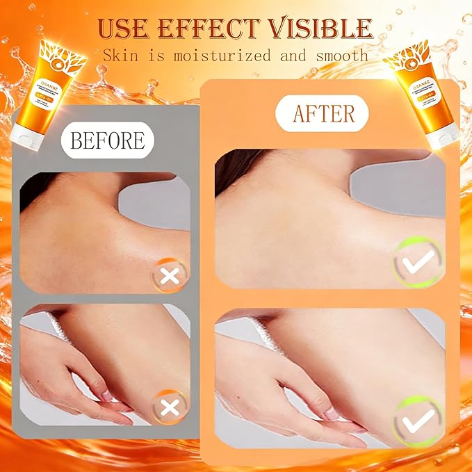 Orange Exfoliating Gel for Face & Body, 2026 Exfoliating Cleansing Gel Scrub, Pore Orange Peeling Scrub, Deep Clean Pores, Remove Blackheads & Moisturize Skin, All Types Skin