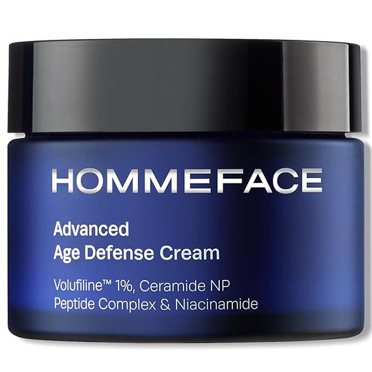 HommeFace Men’s Advanced Age Defense Anti-Wrinkle Day & Night Face Cream - Korean Skincare Technology with Volufiline, Ceramide, Hyaluronic Acid, Peptides & Collagen, 1.76 oz