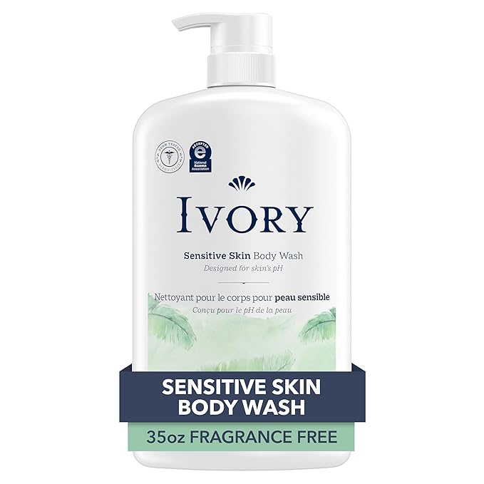 Ivory Body Wash, Designed for the Whole Family, Gentle Formula, Free of Dyes Heavy Perfumes Parabens Phthalates & Silicones, Fragnance-Free, 35 oz