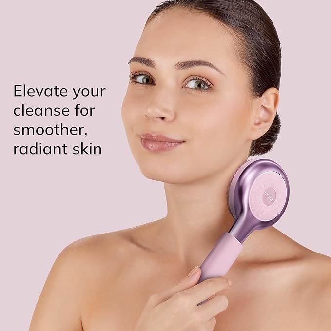 GESKE Sonic Full-Body Brush & Intensive Exfoliator | 8 in 1 | Electric Body Cleansing Brush | With SmartSonic Pulsations | Deep Cleansing, Exfoliation, Massage | Extendable Handle | Rough Skin Remover