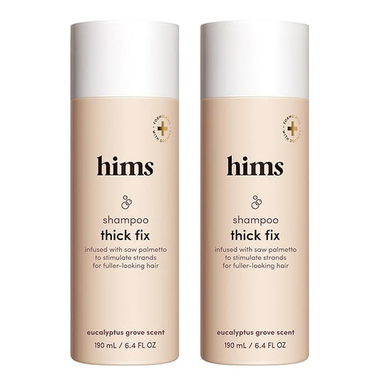 hims Thick Fix Shampoo - Saw Palmetto for Healthy Hair Growth & Thickening - Scalp Cleansing - Vegan, Sulfate-Free & Cruelty-Free - Eucalyptus Scent, 2 pack 6.4 fl oz