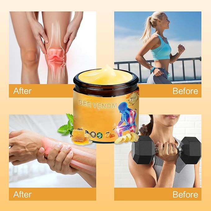 Bee Venom Joint and Bone Cream, Bee Venom Relief Joint Cream for Knee, Neck, Back, Hands, Feet Massage Soothing Joint Care.