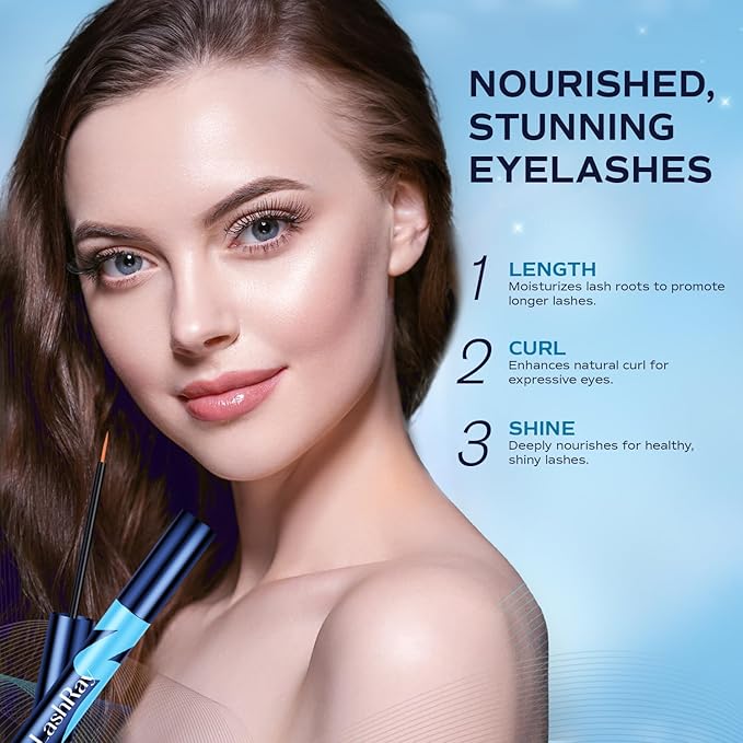 Advanced Lash Serum for Eyelash Growth: LashRay Renewing Eyelash Serum, Peptide-Infused Lash Enhancing Treatment to Grow Longer Thicker Natural Lashes for Women, 0.1 oz